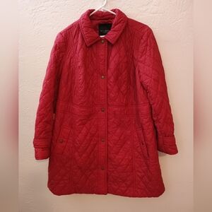 Talbots Red Quilted Puffer Coat